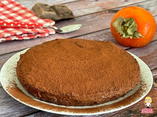 KAKI EN CHOCOLADE DESSERT MET SLECHTS 2 INGREDIËNTEN ZONDER BAKKEN