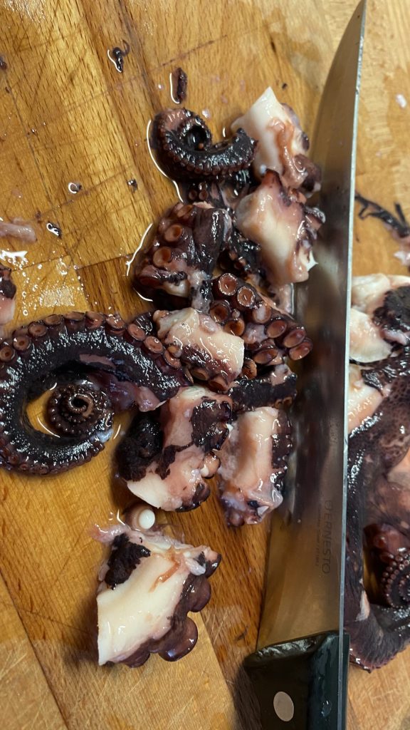 Superzachte ingevroren octopussalade