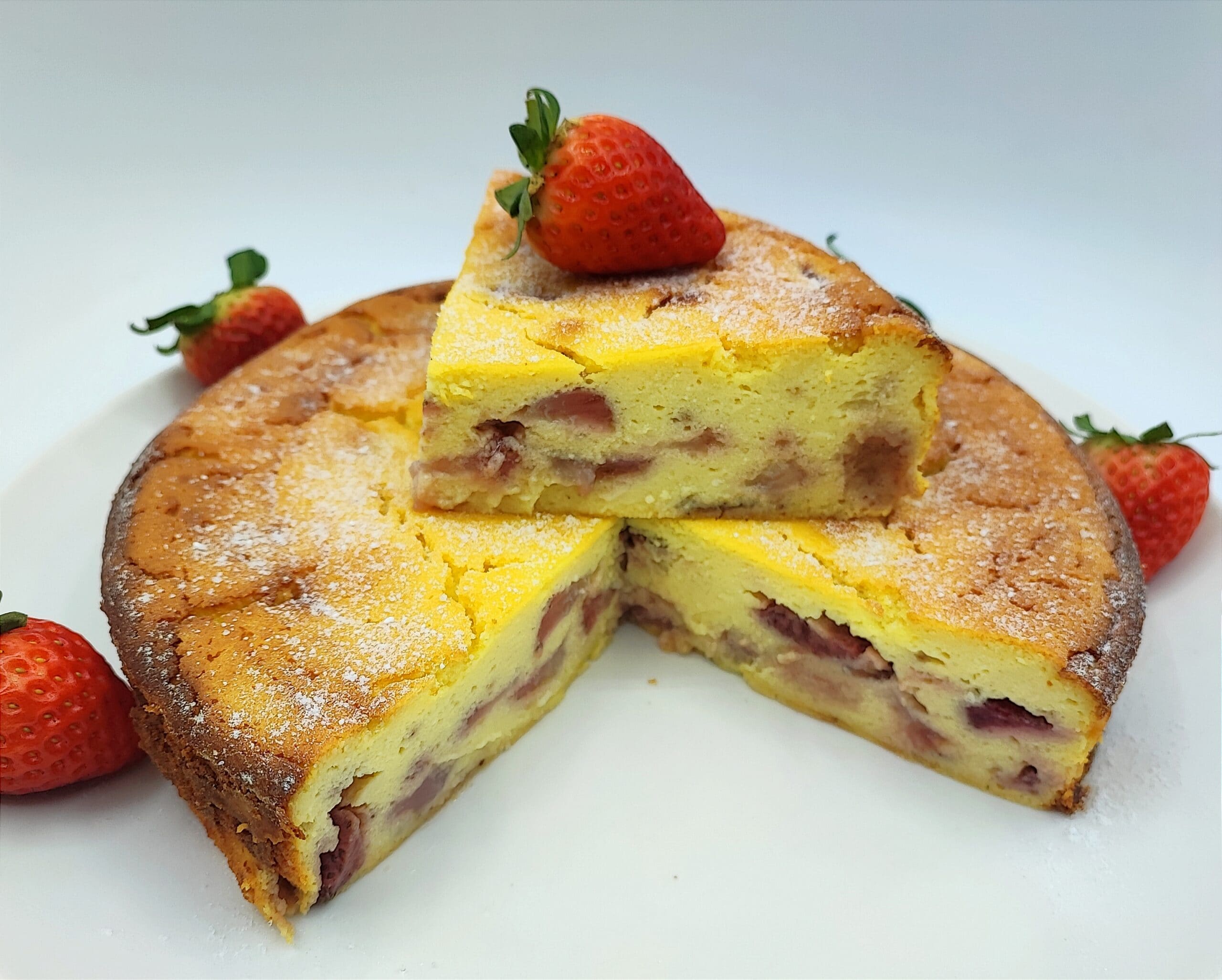 Ricotta en aardbeientaart zonder bloem