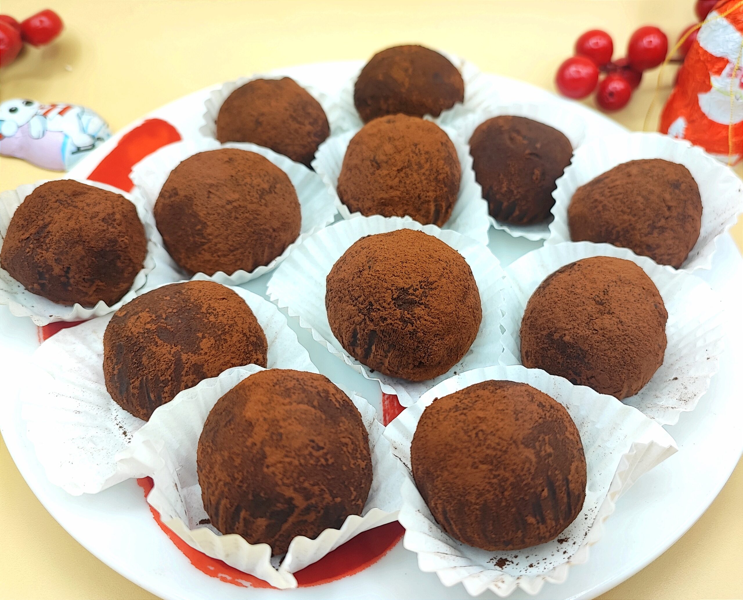 Panettone truffels met cacao en rum