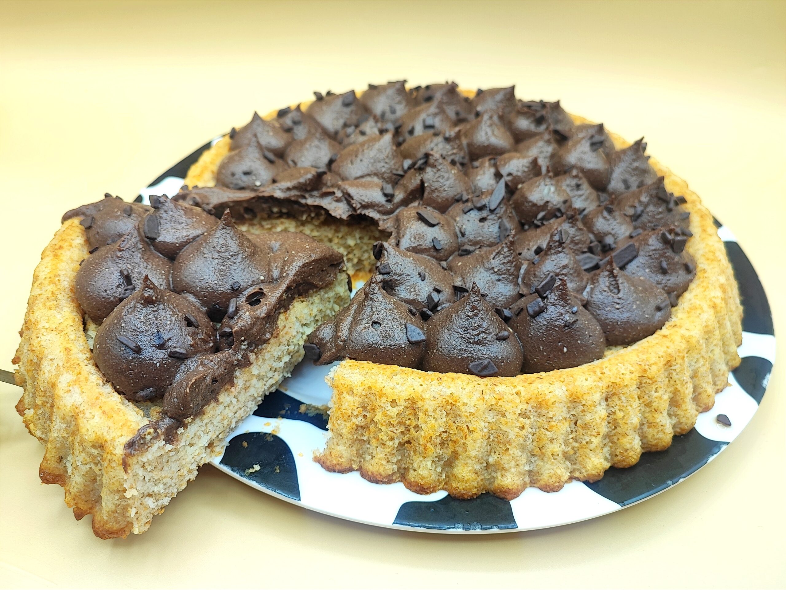 Volkoren taart met ricotta en chocolade