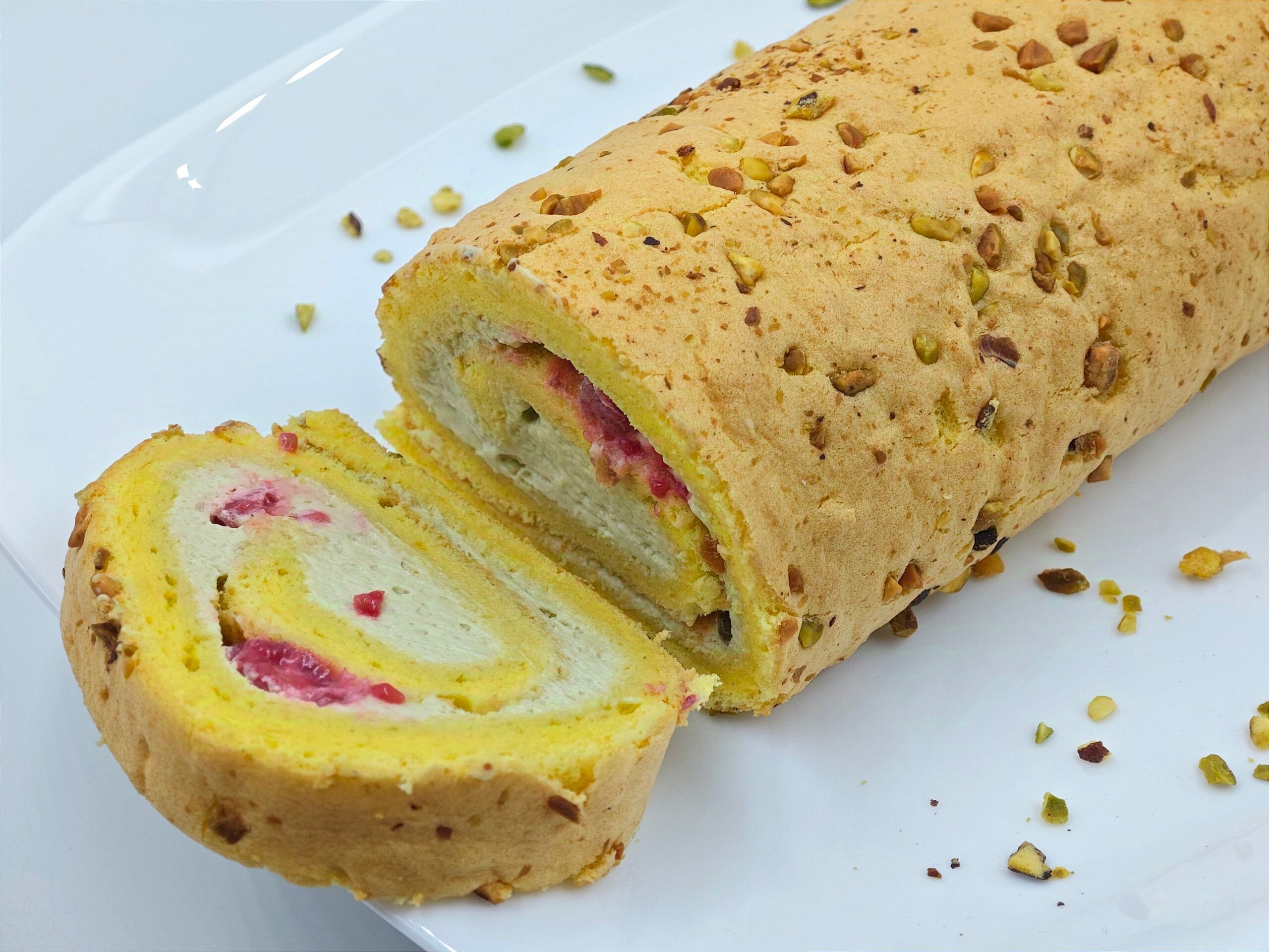 Pistache en frambozenrol
