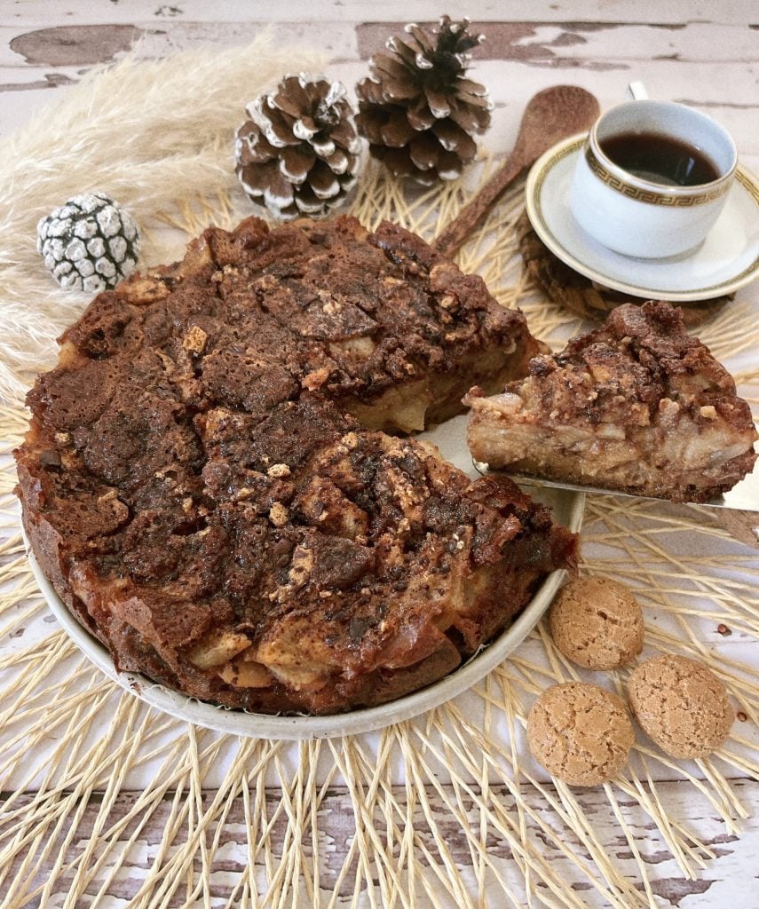 Peren en chocolade puddingcake