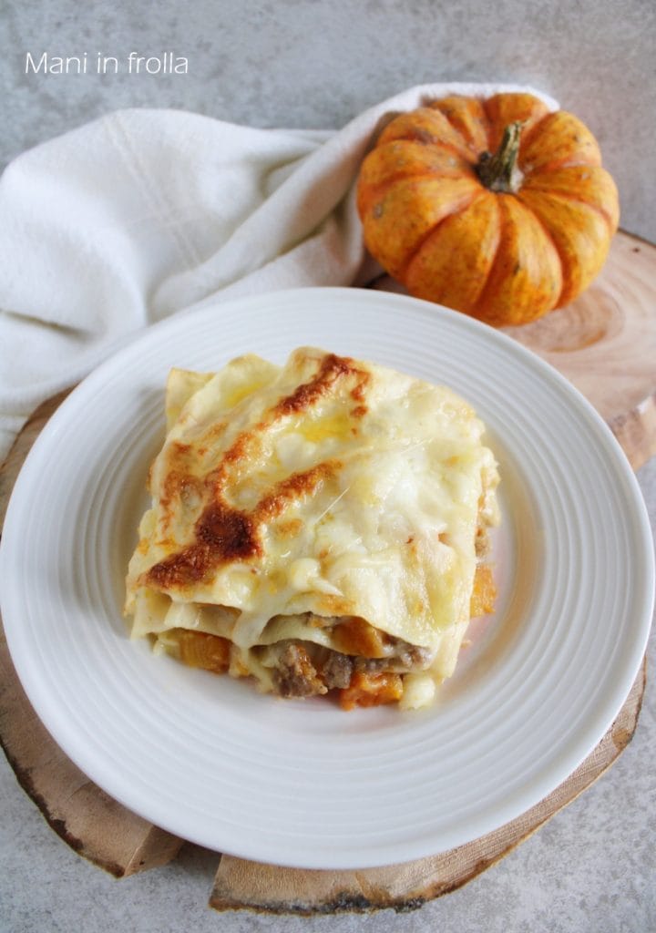 Lasagne uit de oven met Pompoen en Worst