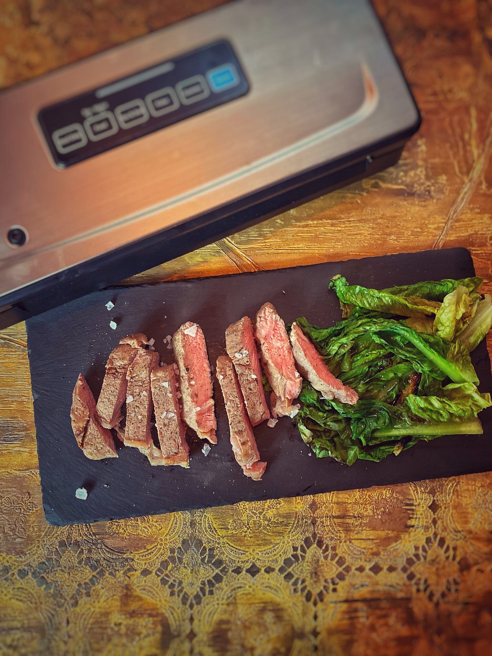 NY Striploin op lage temperatuur