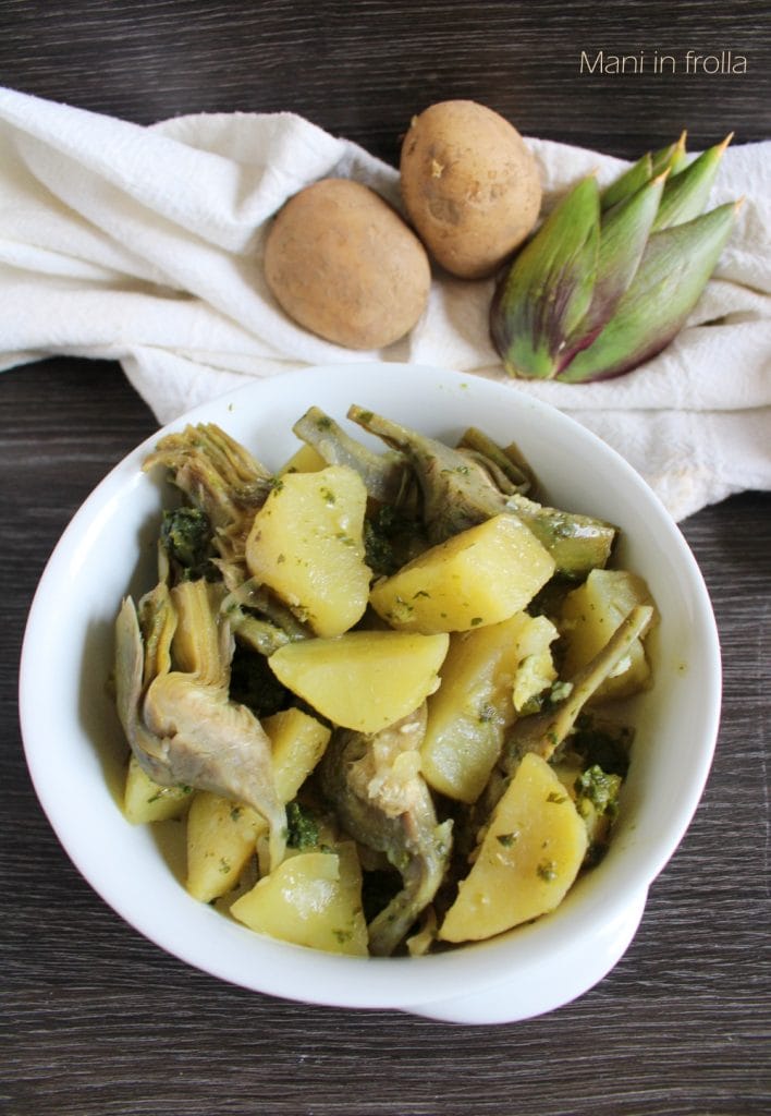 Aardappelen en Artisjokken in de pan