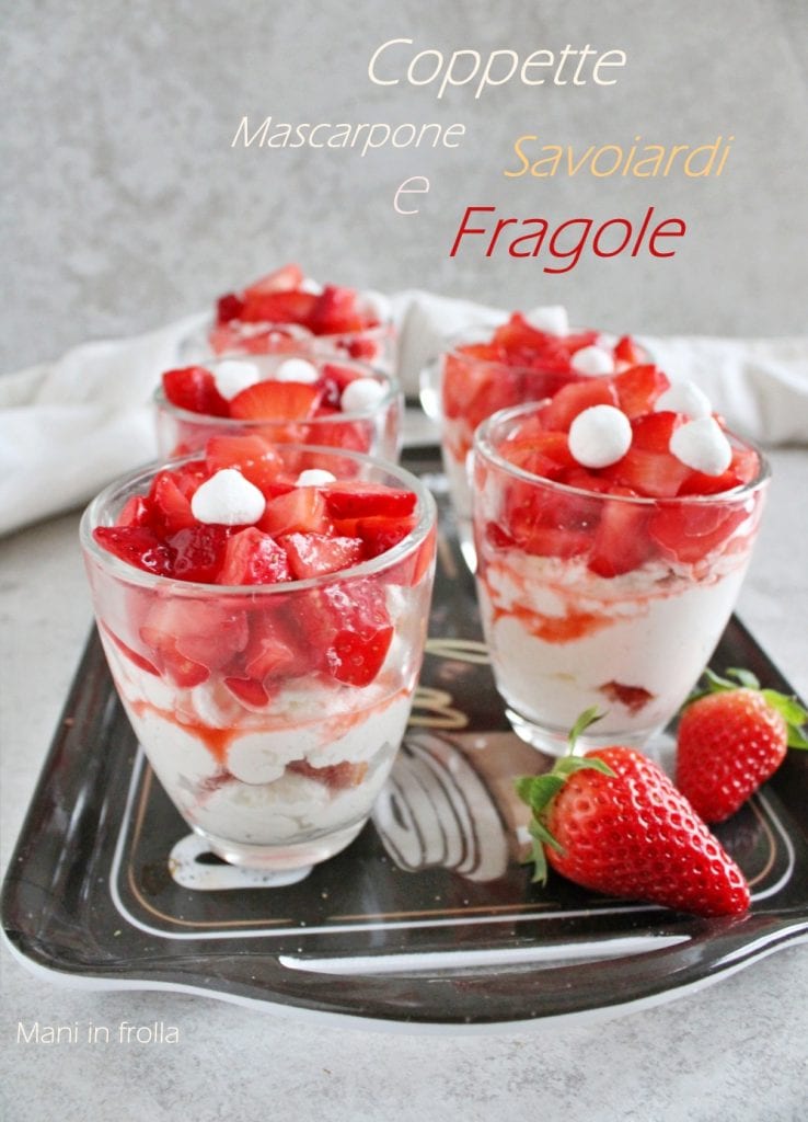 Cupjes met Mascarpone, Savoiardi en Aardbeien