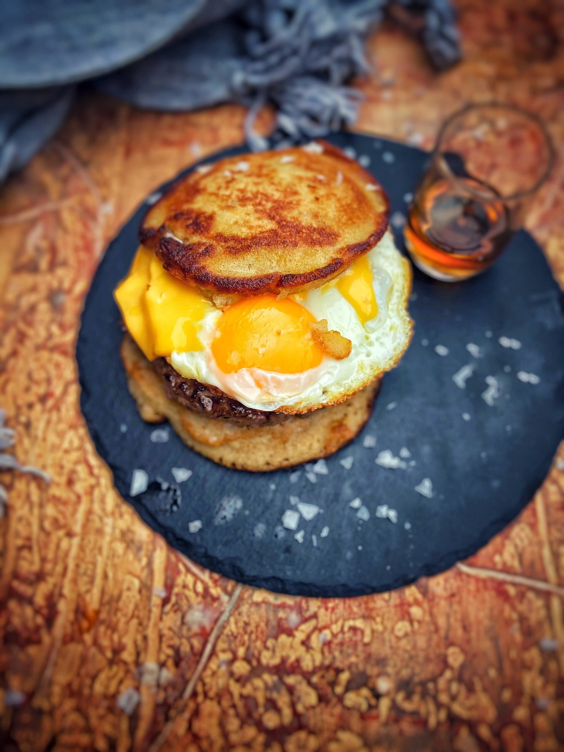 Pancake cheeseburger