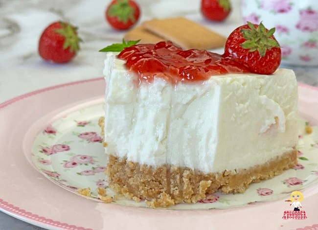 NO BAKE AARDBEIEN CHEESECAKE