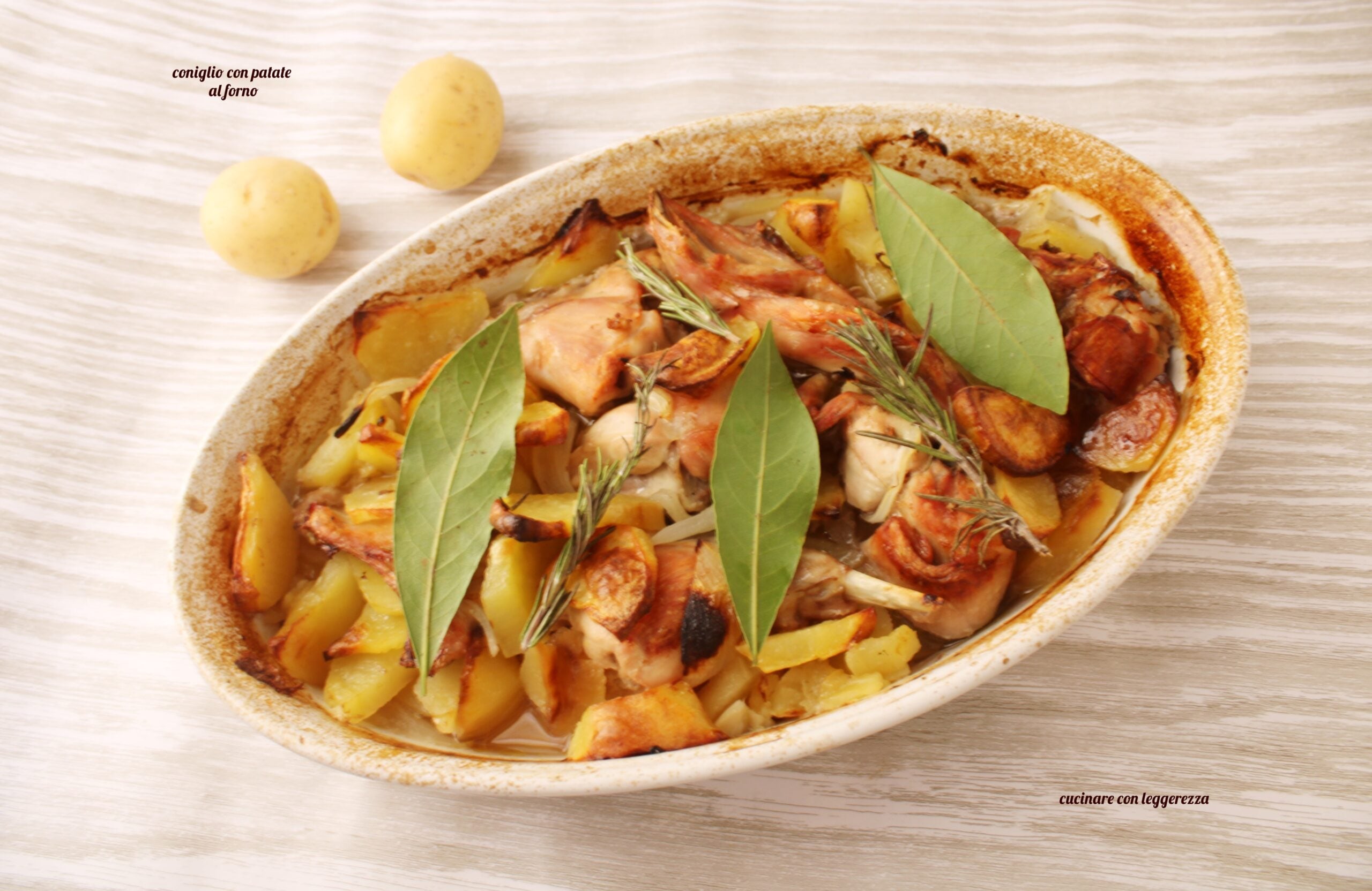 Konijn met aardappelen uit de oven