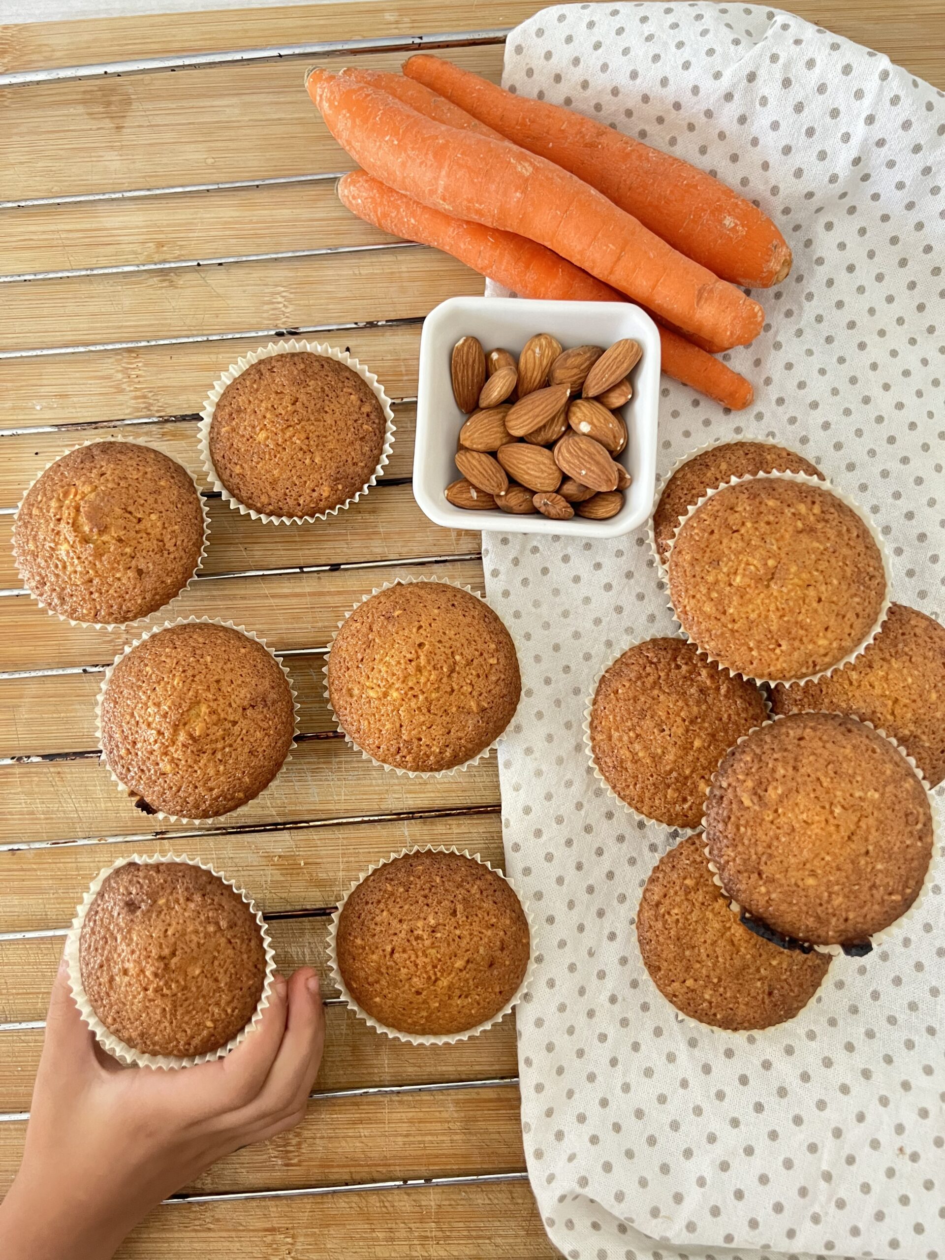 Wortel en amandel muffins