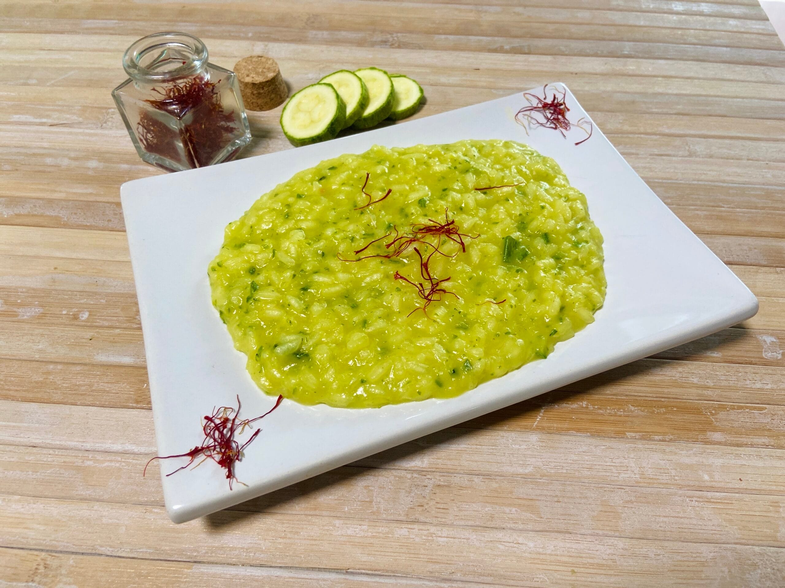 Risotto met courgette en saffraan