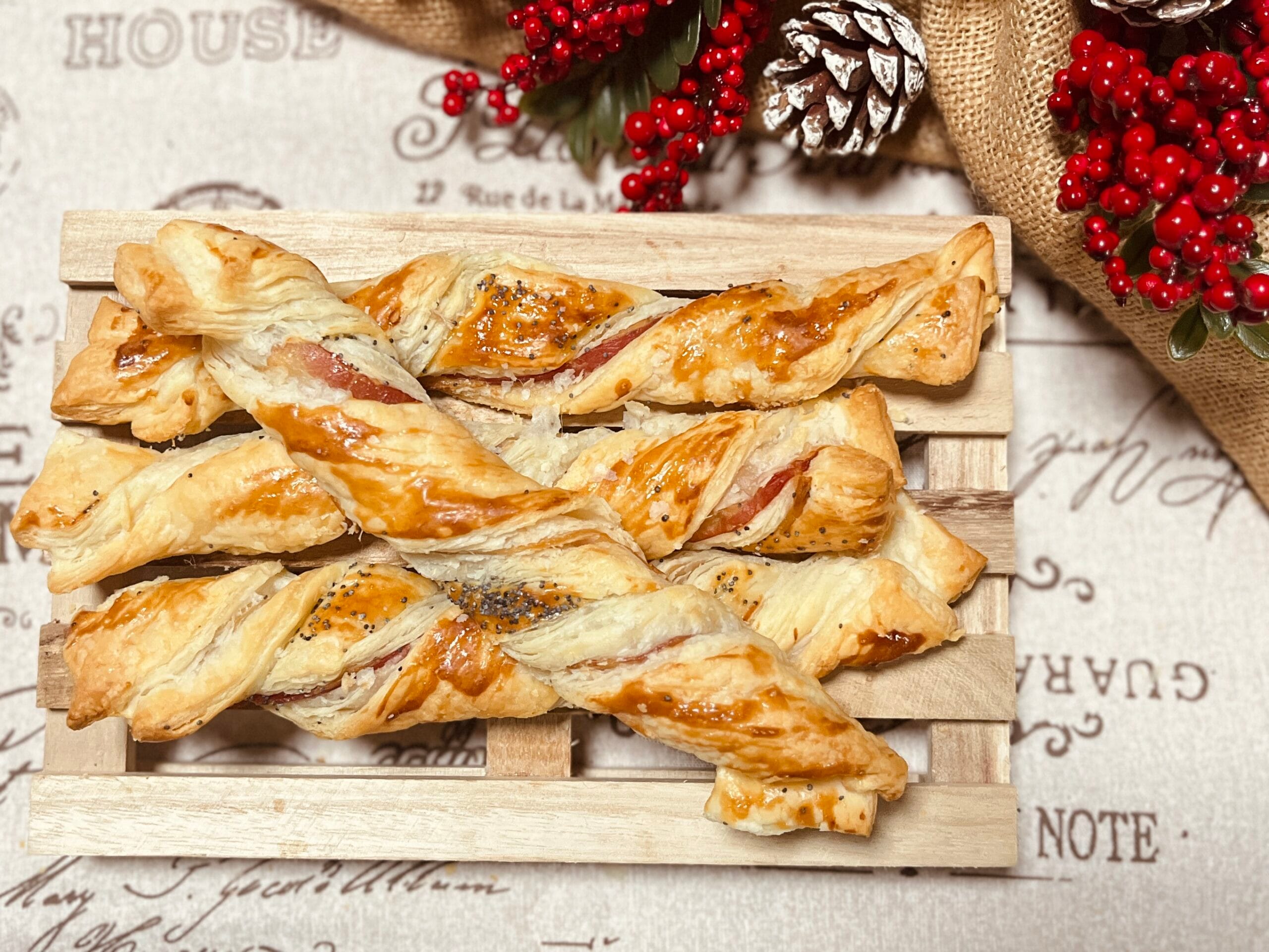 Bladerdeeghoorntjes met Bacon