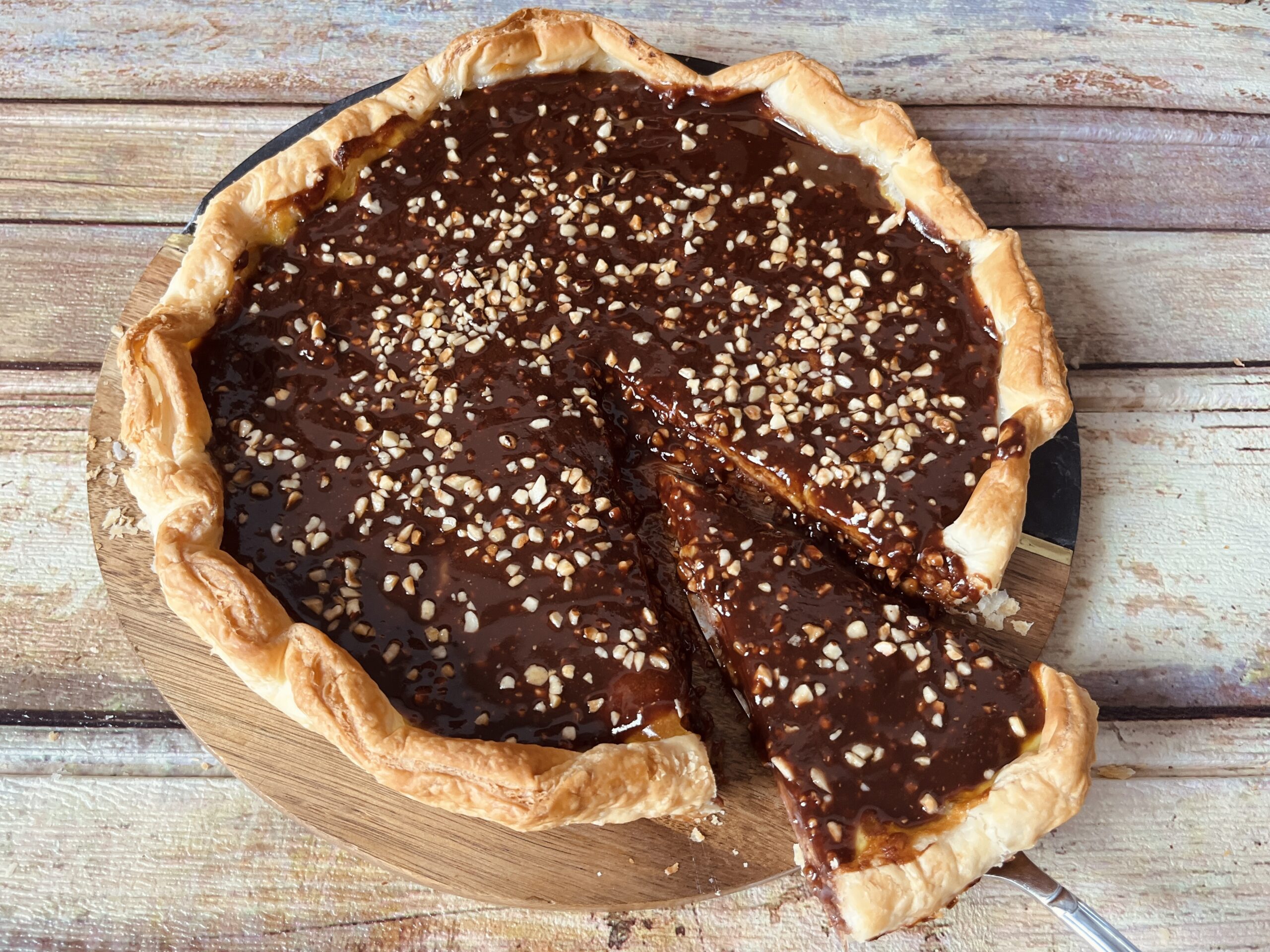 Bananen- en chocoladetaart