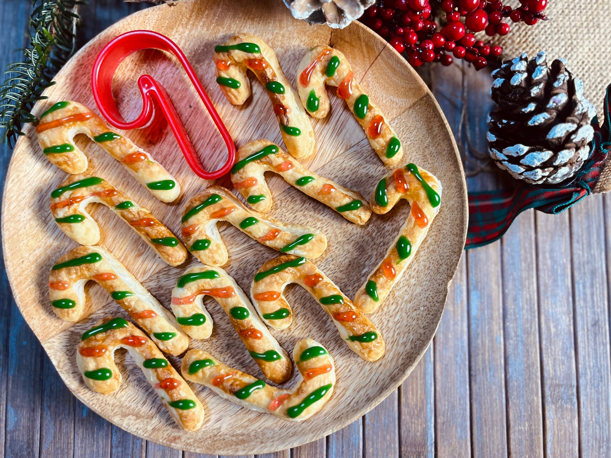 Candy cane van bladerdeeg in de airfryer