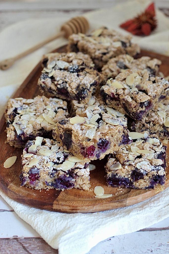 Bosbessencrumble zonder eieren en zonder zuivel, vaarwel cholesterol!
