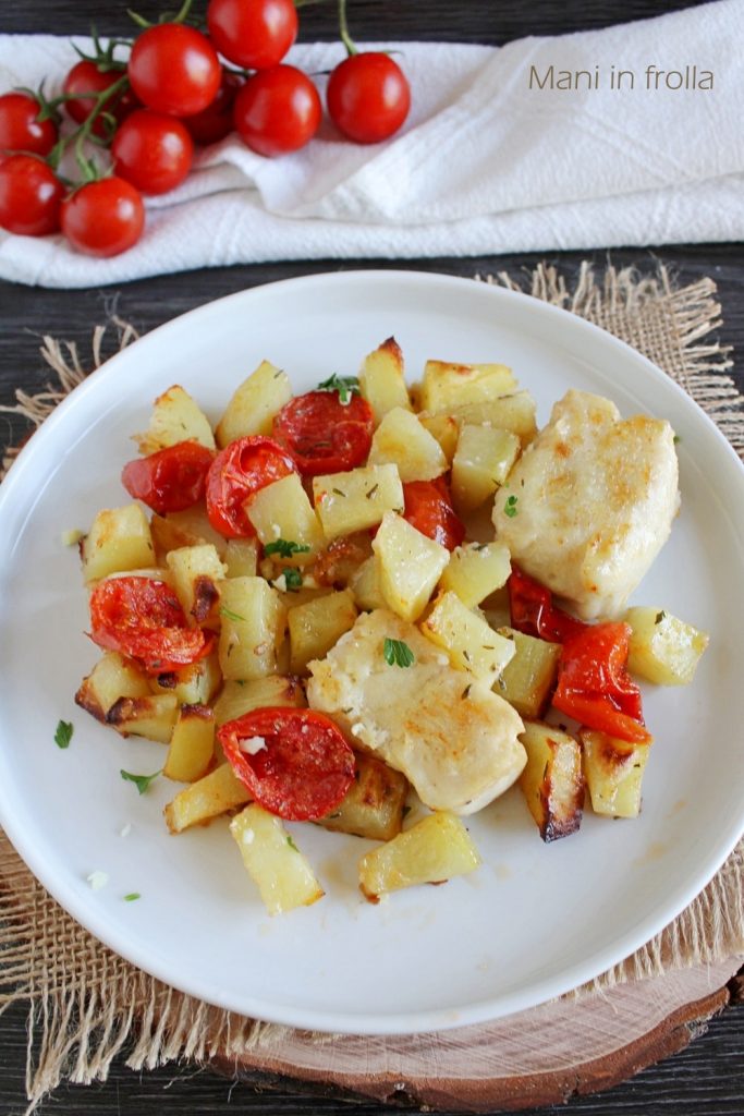 Kabeljauw uit de oven met Aardappelen en Cherrytomaatjes