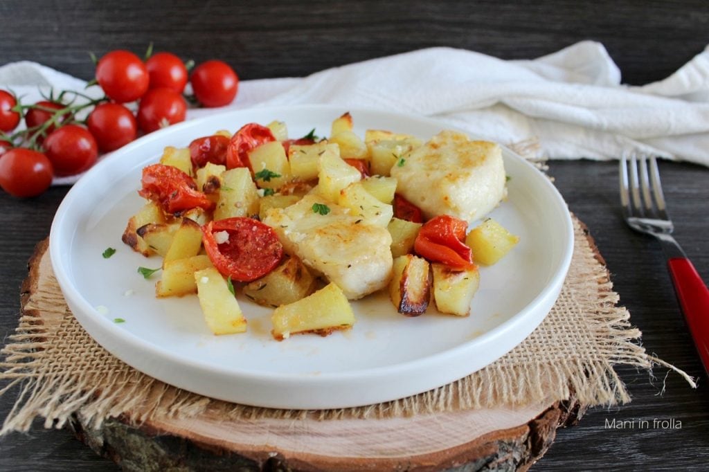 Kabeljauw uit de oven met Aardappelen en Cherrytomaatjes