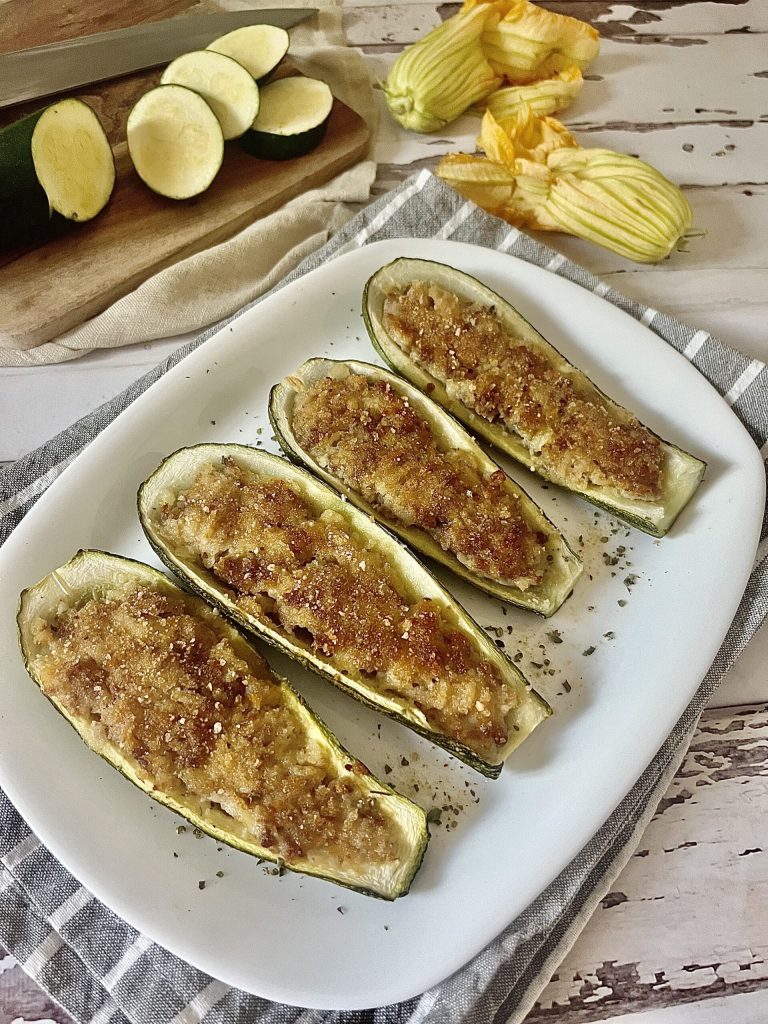Gevulde courgettes uit de oven