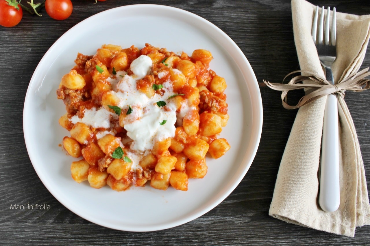 Gnocchetti met Worst en Stracciatella Saus
