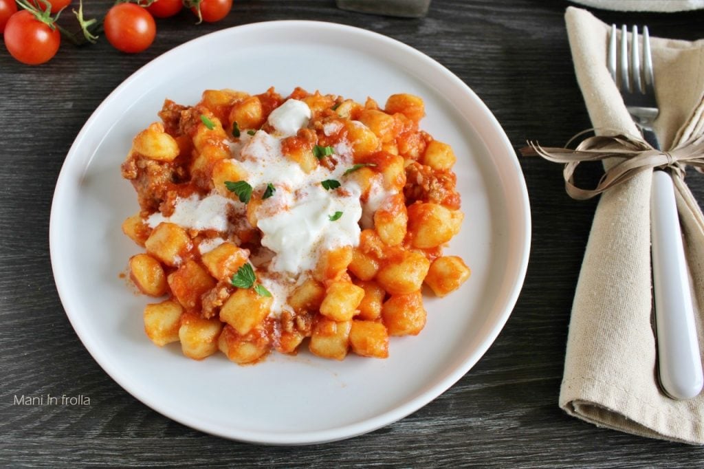 Gnocchetti met Worst en Stracciatella Saus