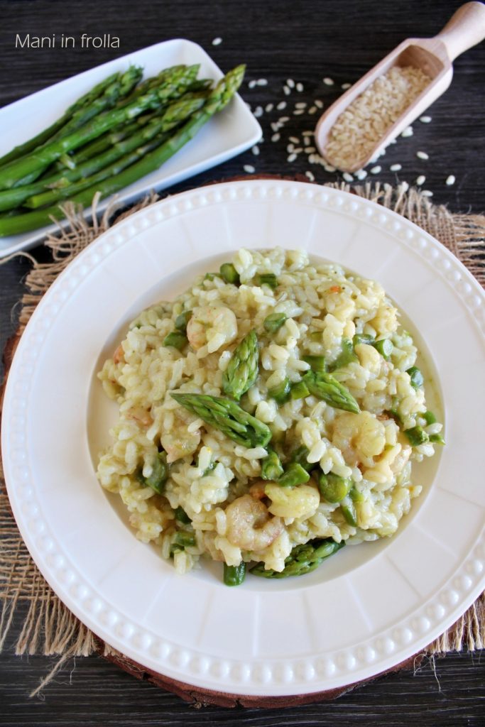 Risotto met asperges en garnalen