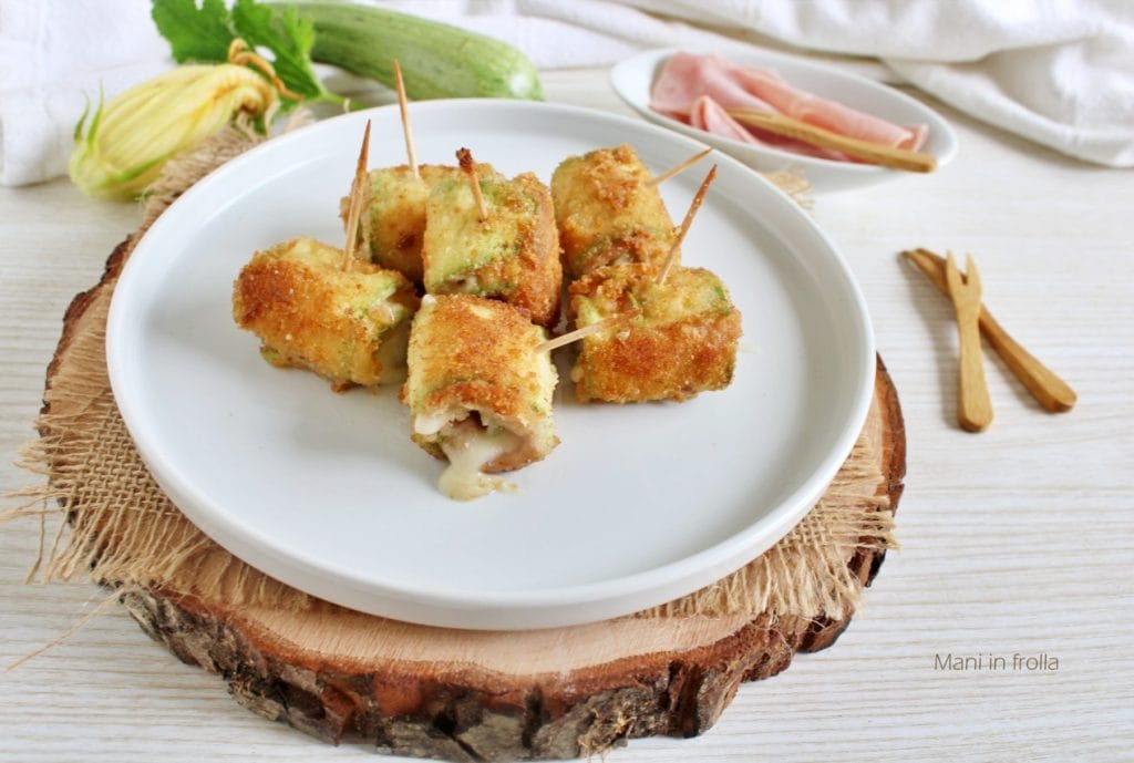 Courgetterolletjes met Ham en Scamorza