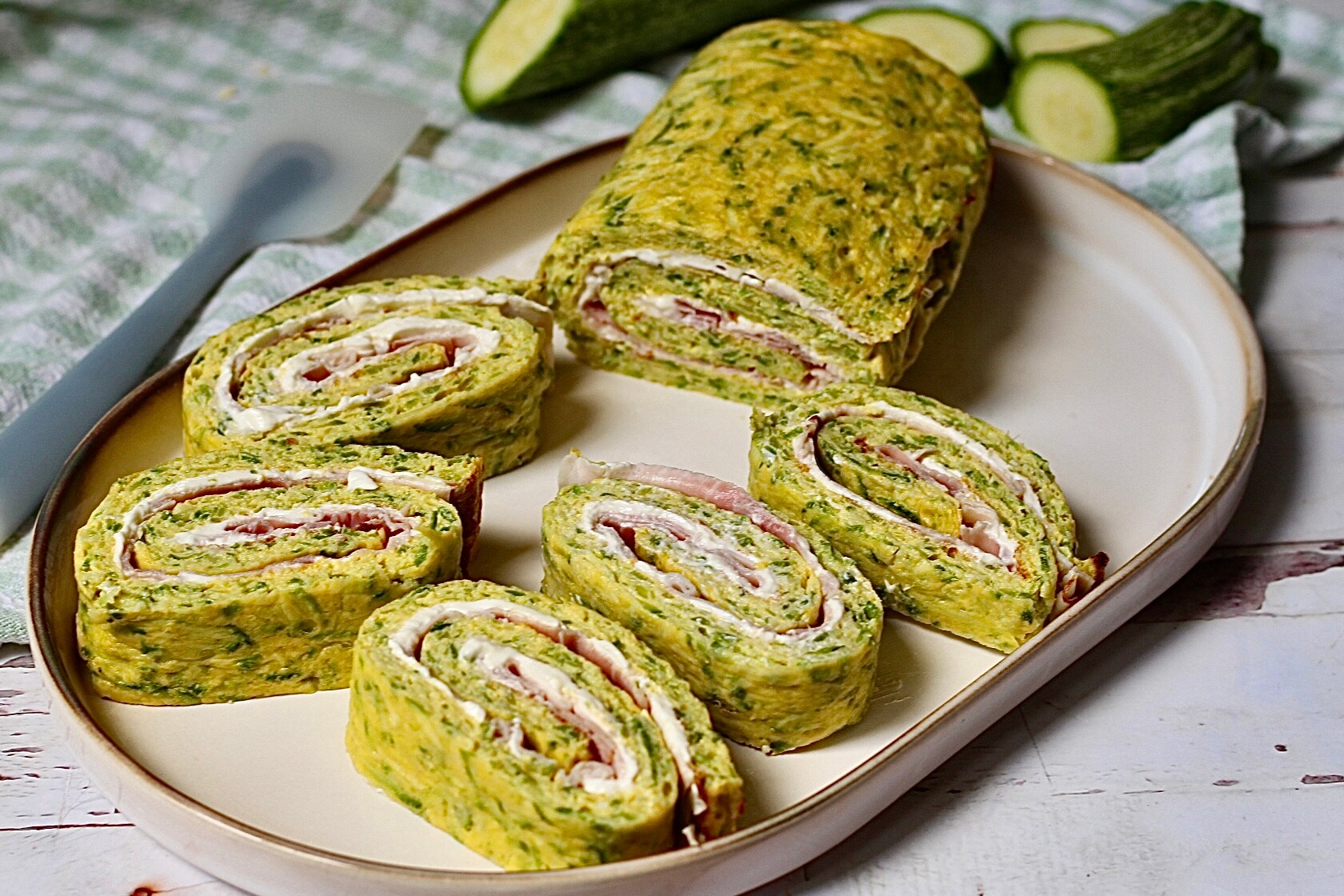 Gevulde courgetterol, ik maak het van tevoren klaar en het is ook koud heerlijk