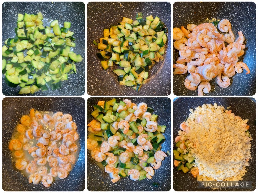 couscous met garnalen en courgettes
