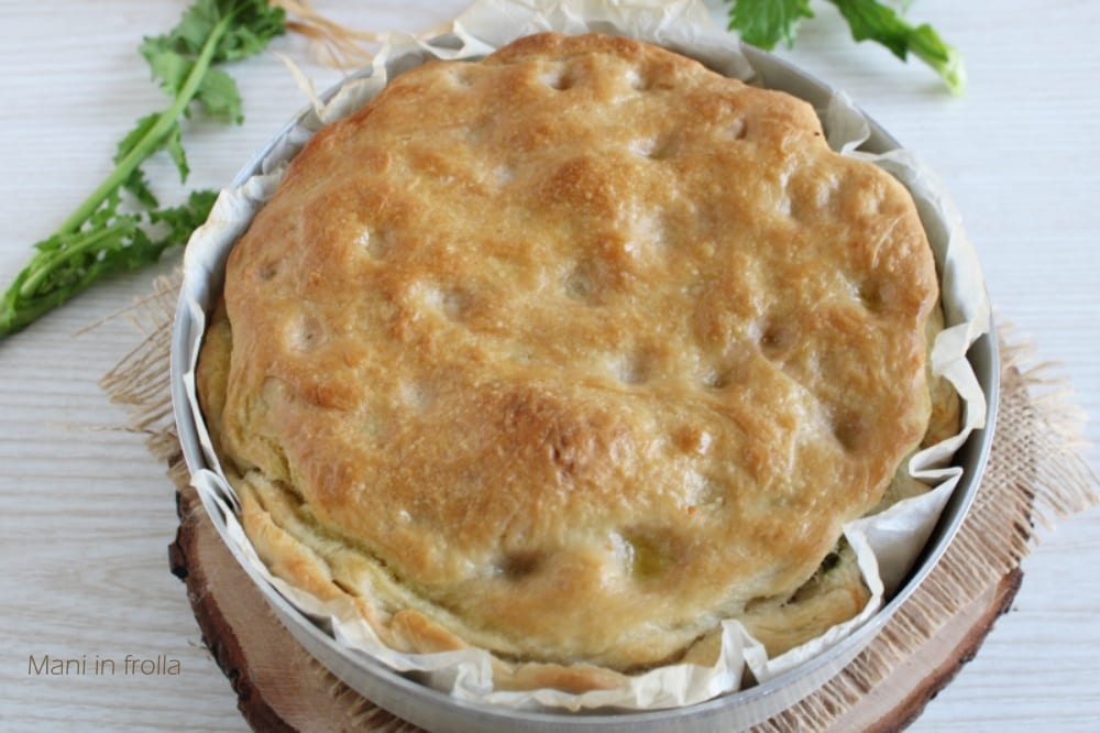 Gevulde focaccia met raapstelen