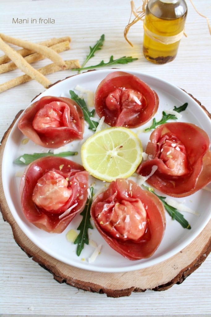 Tortelli van Bresaola gevuld met kaas