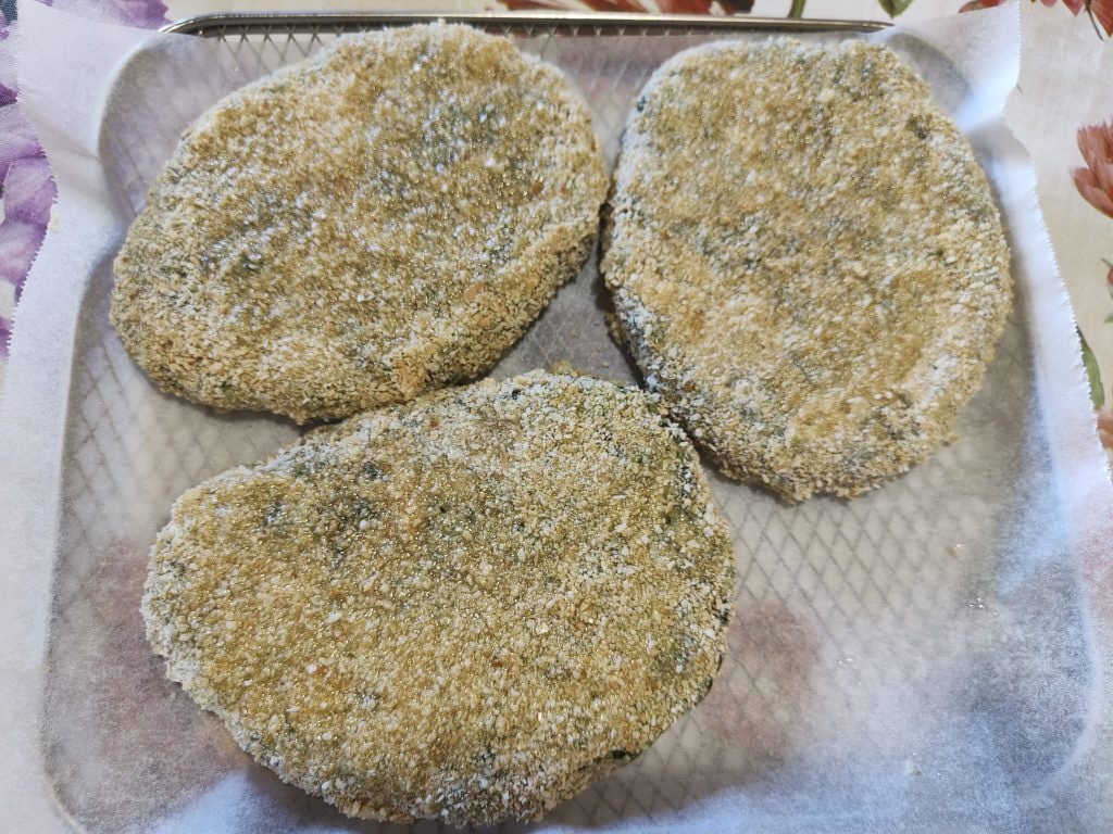 Ricotta- en spinazieschnitzels