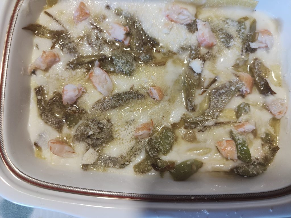 Lasagne met artisjokken en garnalen
