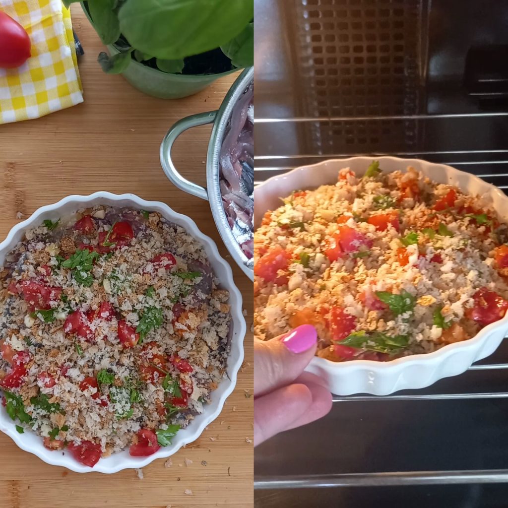 Ansjovis in ovenschaal