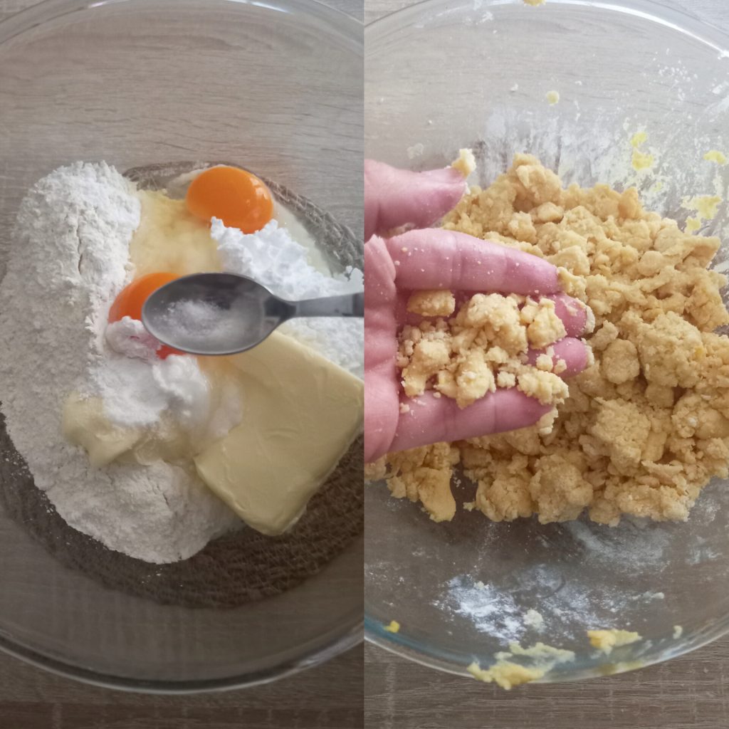 Kruimeltaart met ricotta en chocoladestukjes