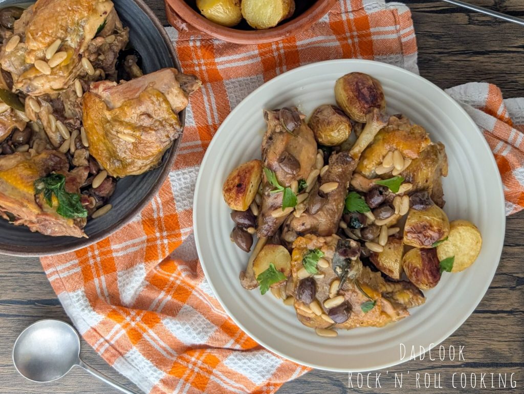 Fazant in stukken gestoofd recept smakelijk met Taggiasca-olijven en pijnboompitten!