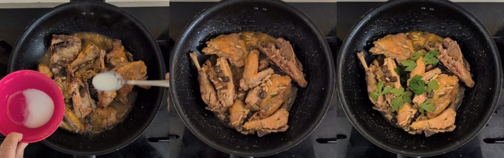 Fazant in stukken gestoofd recept smakelijk met Taggiasca-olijven en pijnboompitten!