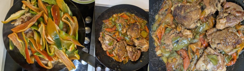 Kip in de pan kippendijen met paprika eenvoudig recept voor een knapperig korstje