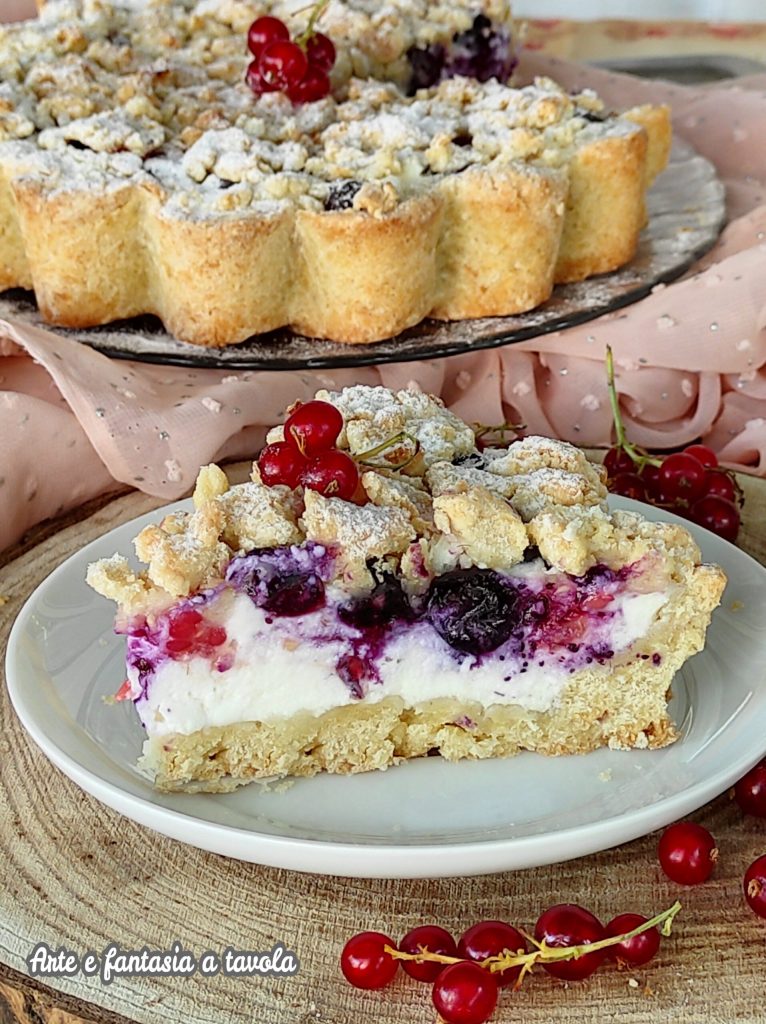 Kruimeltaart bosvruchten en ricotta
