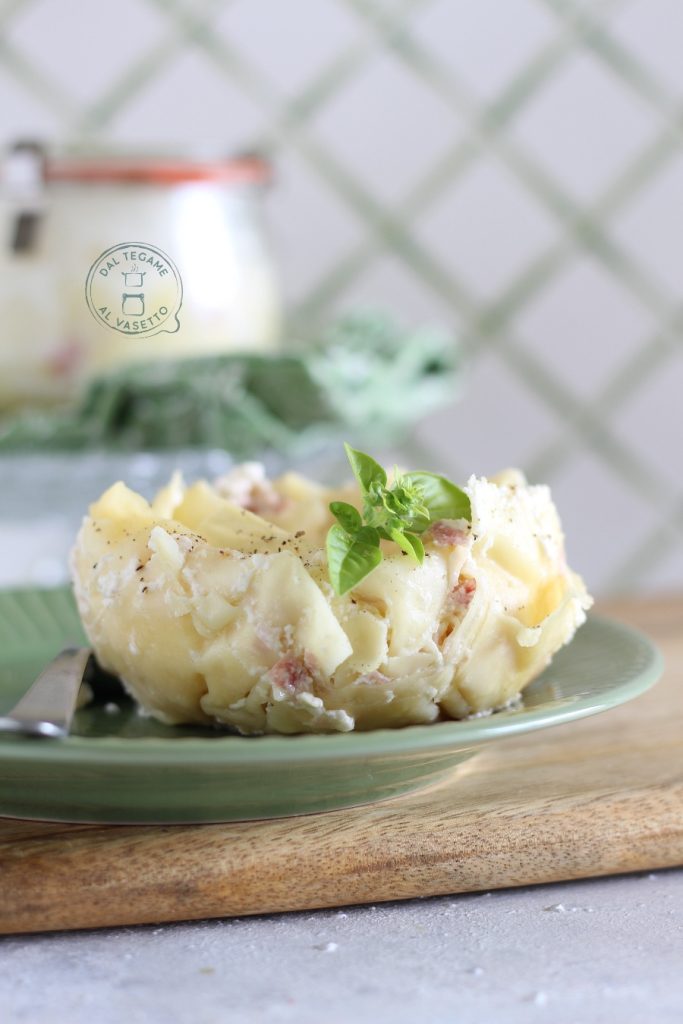 lasagne met ham en smeerkaas in potkoken in de magnetron