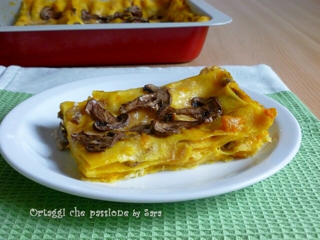 Lasagne met champignons, crescenza en pompoen GROENTEN die passie by Sara
