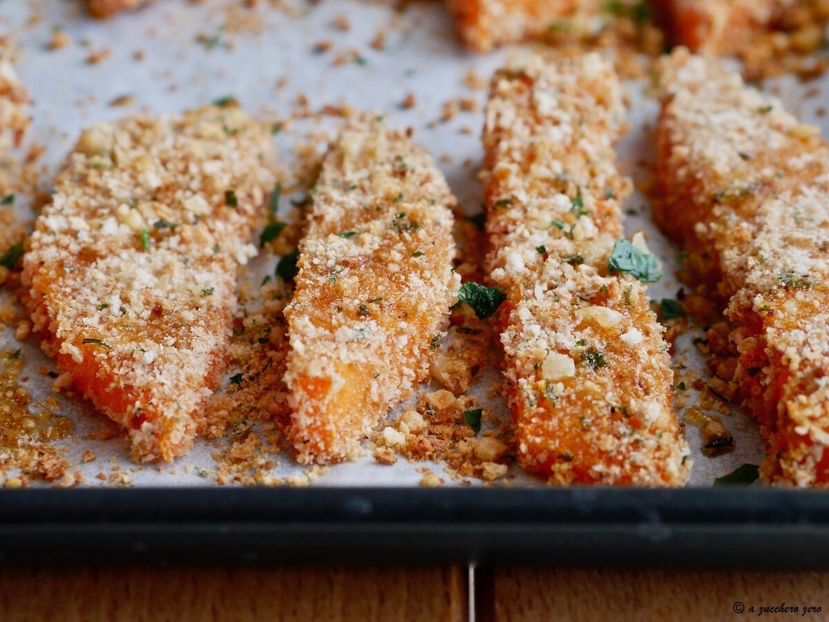 Licht gegratineerde pompoen uit de oven