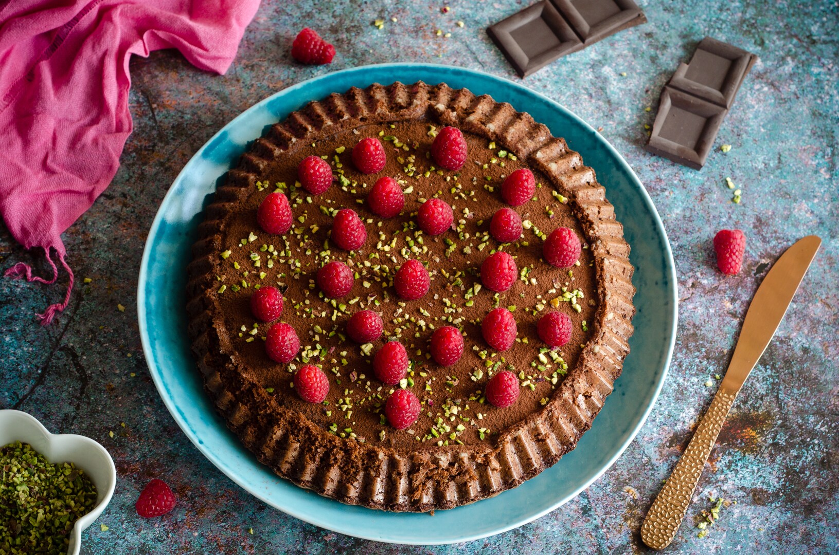 Lindt Taart met chocolade en frambozen, een zachte en heerlijke taart!