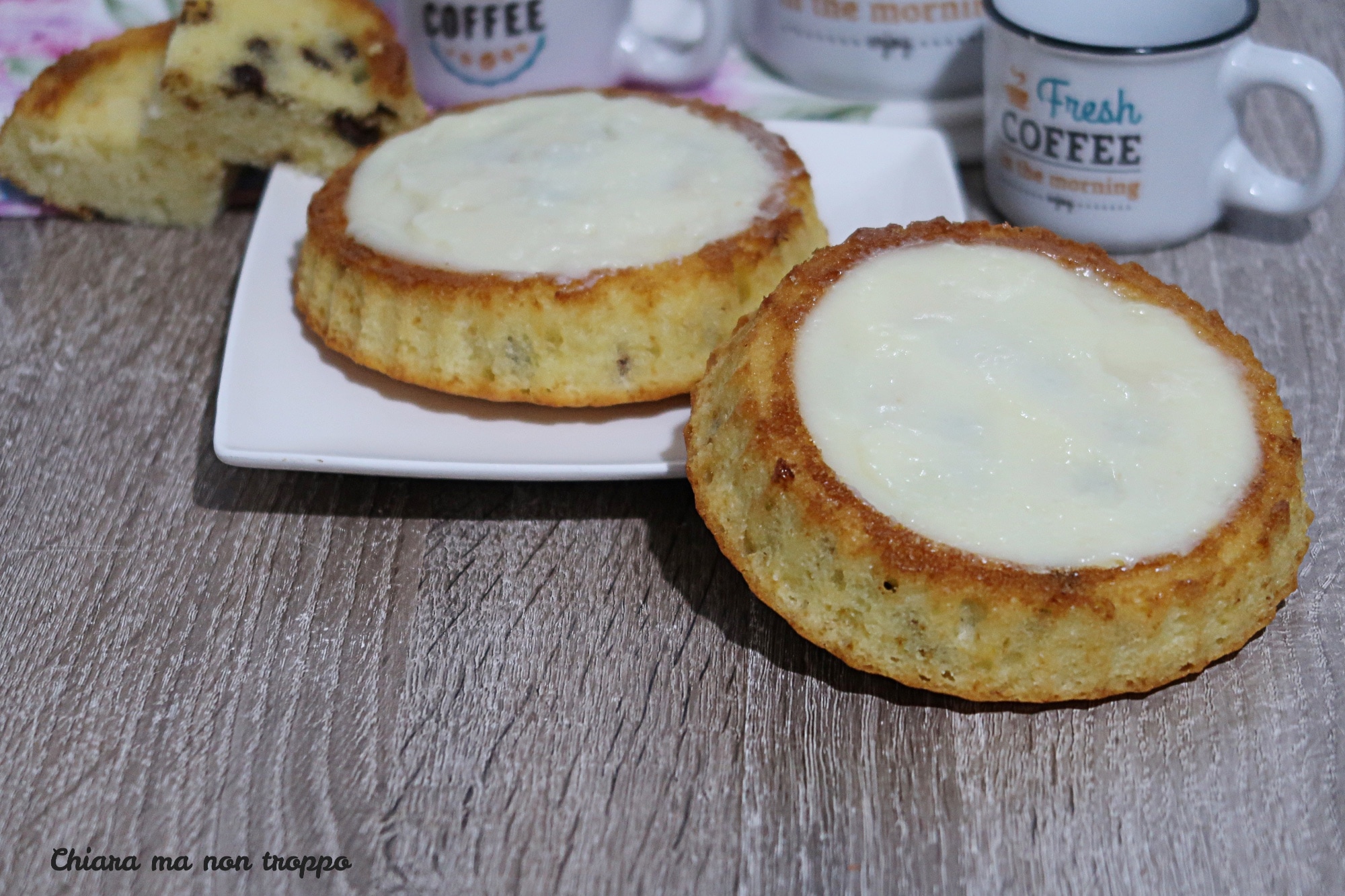 Zachte taartjes met witte chocolade