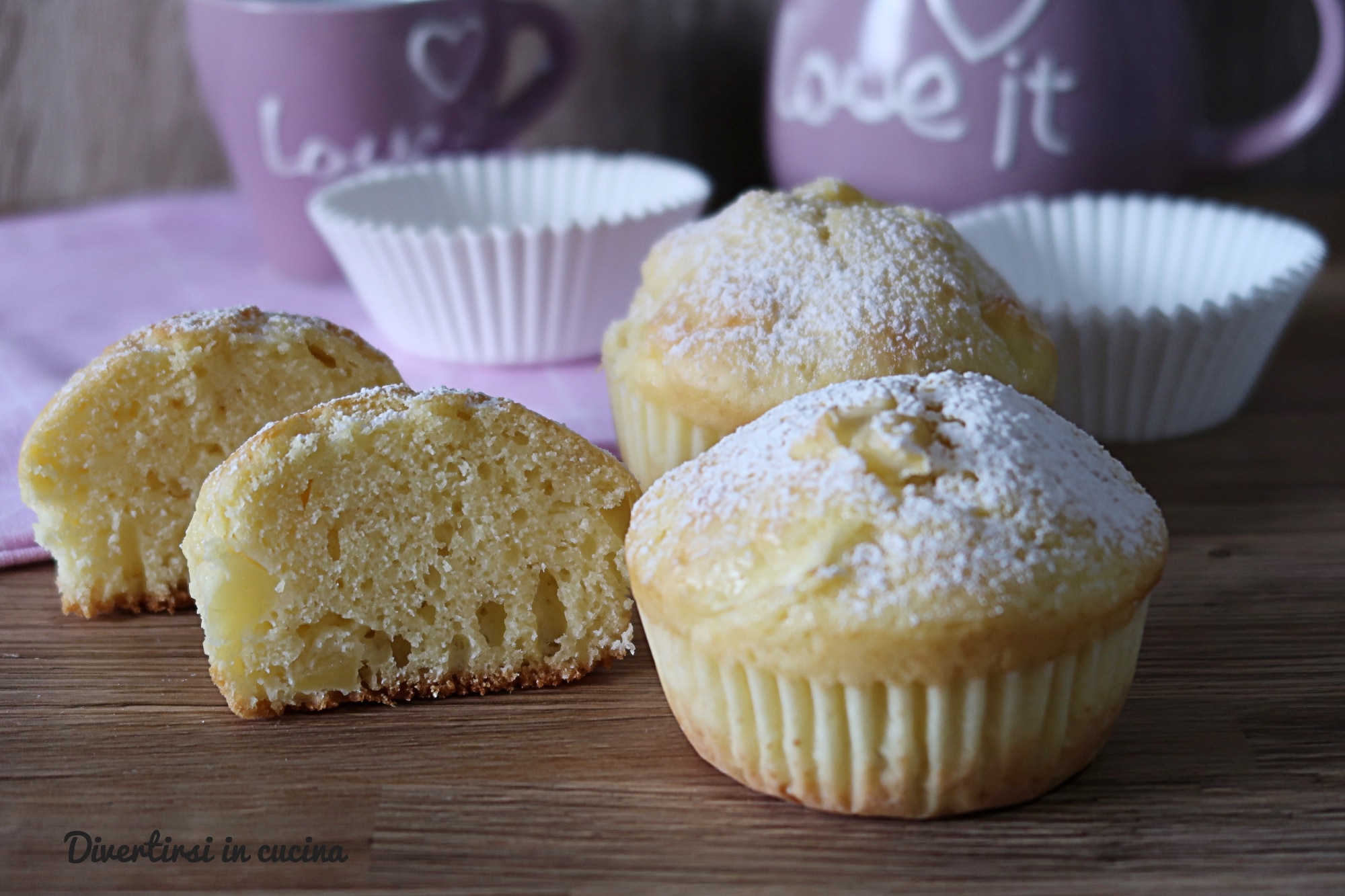 Muffin met yoghurt en appels