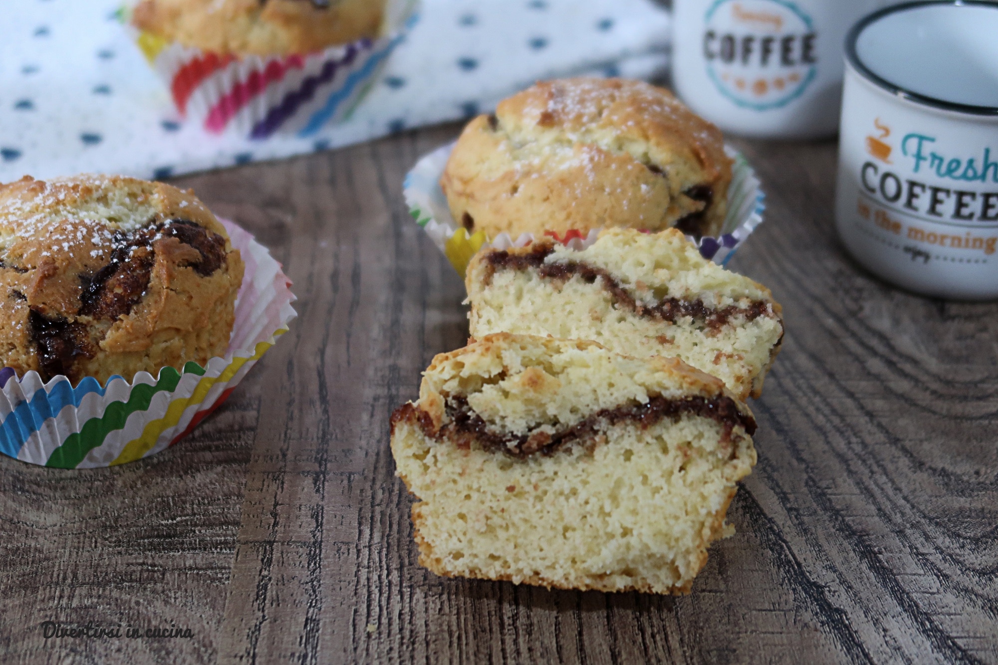 Muffin met ricotta en Nutella