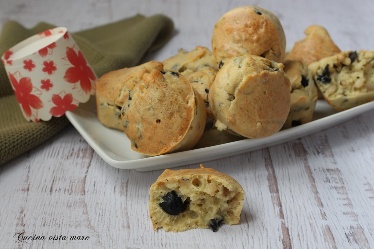 Muffins met olijven in een airfryer