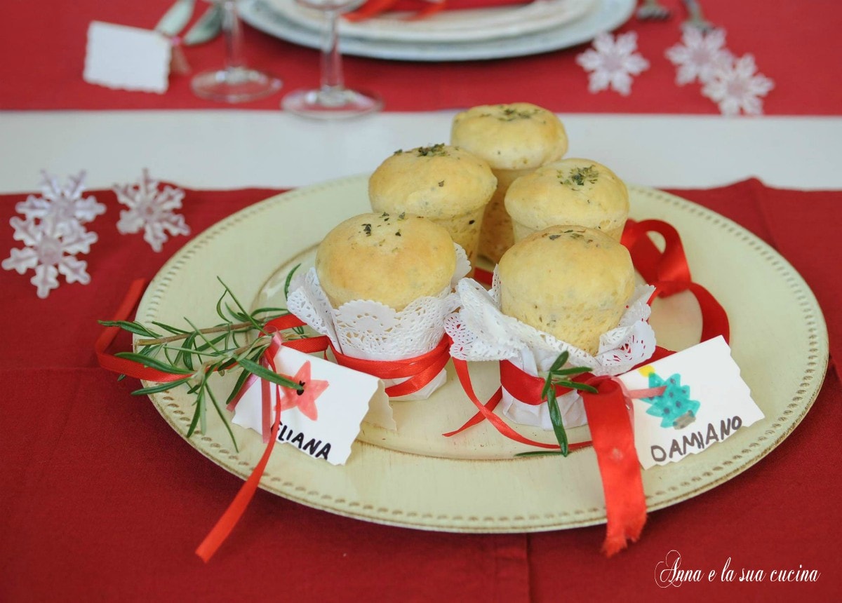 Hartige kleine panettone als plaatsaanduiding