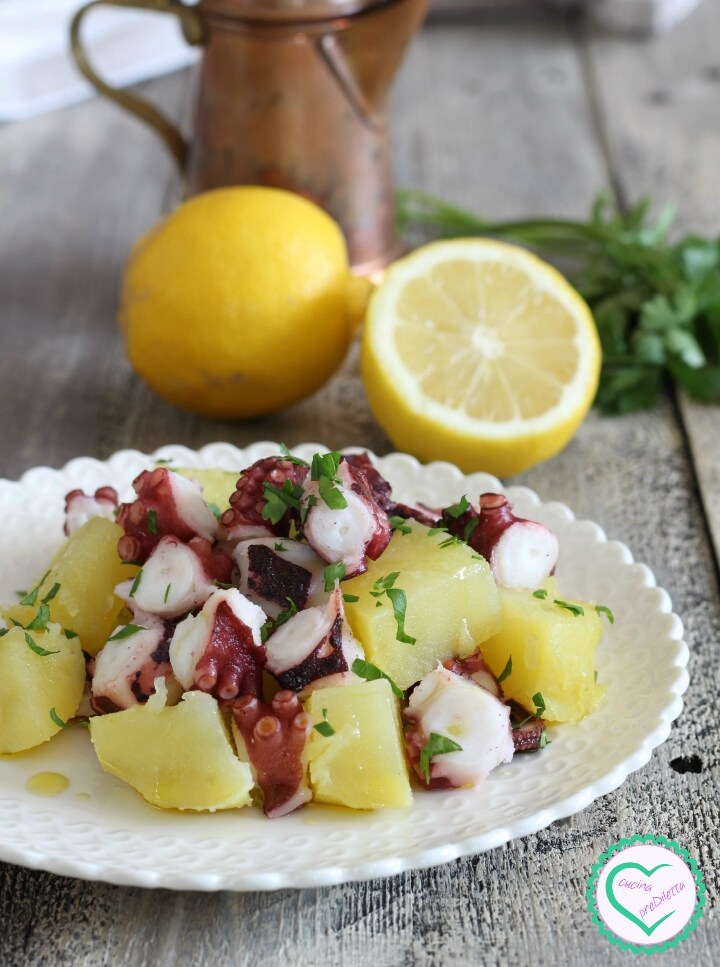 Octopussalade met aardappelen