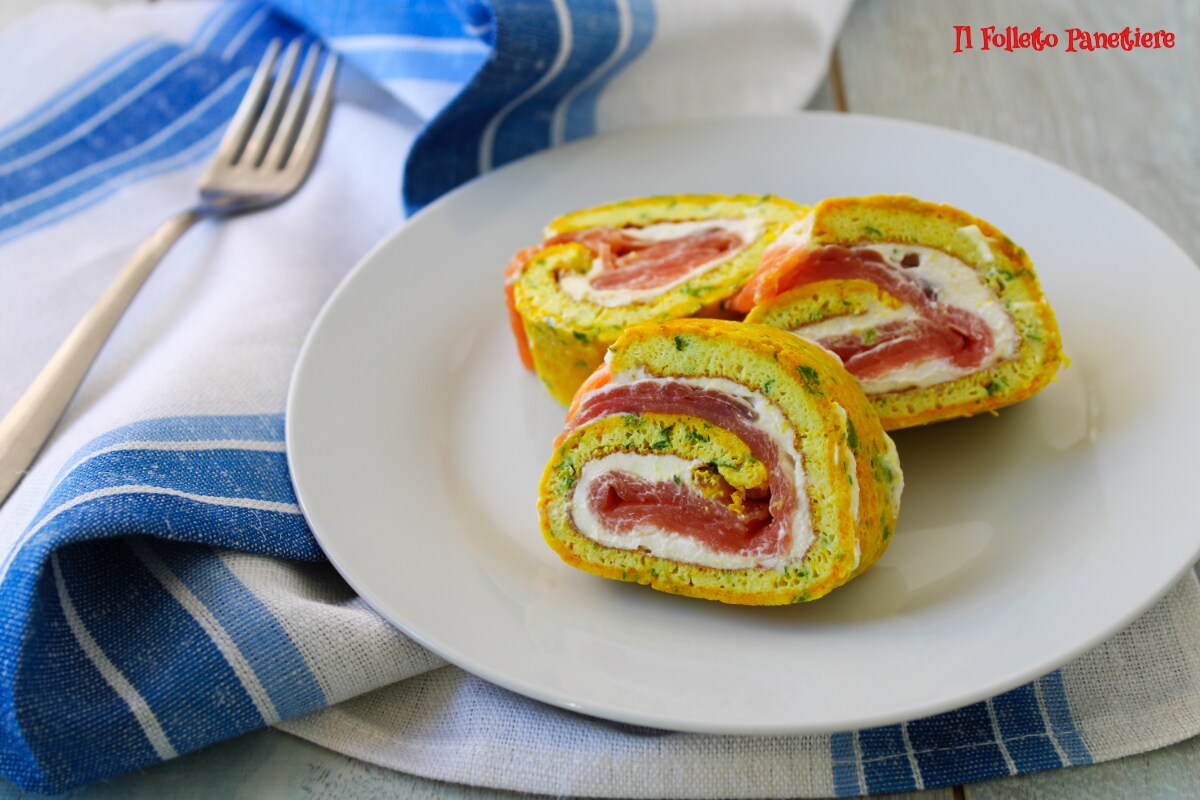 Omeletrol met zalm